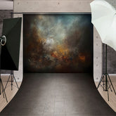 Lofaris Abstract Blue Grey Wall Floor Sweep Photo Backdrop